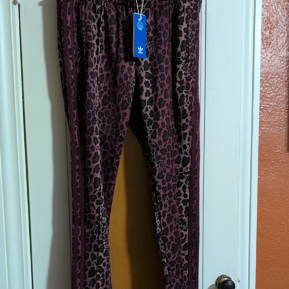Adidas Purple Leopard Print Track Pants